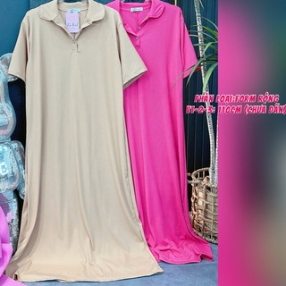 ĐẦM SUÔNG CỔ BẺ TĂM LẠNH DÁNG DÀI FORM RỘNG ĐẦM MAXI THUN BASIC