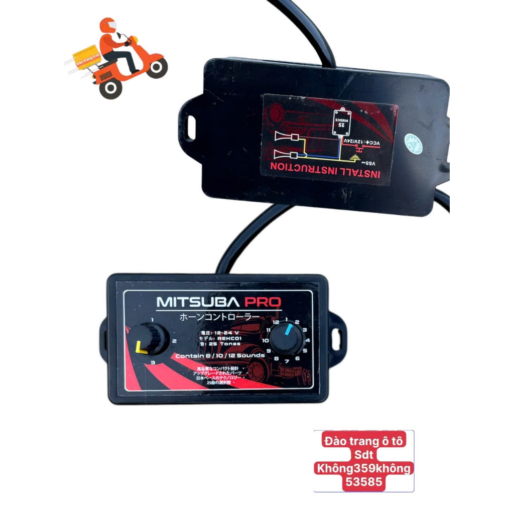 Nhại còi 25 bài chạy điện 12v 24v lắp cho các loại xe ô tô xe đạp xe máy còi cong ong còi đĩa còi sê