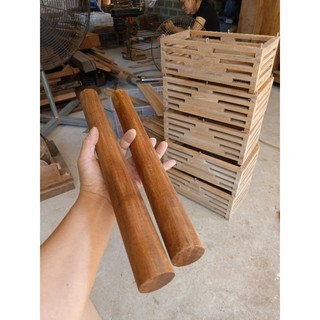 thanh gỗ tròn decor,con lăn gỗ,cây đập đá.rộng 4cm(gỗ thịt)