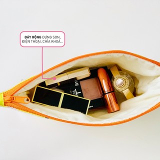 [Flat Pouch] Túi đựng đồ makeup nhỏ gọn cầm tay Tòhe, bóp đựng mỹ phẩm nhỏ gọn chống nước màu sắc tươi sáng từ tranh vẽ
