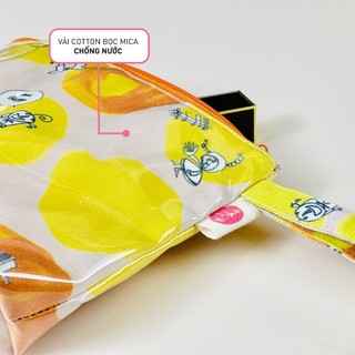 [Flat Pouch] Túi đựng đồ makeup nhỏ gọn cầm tay Tòhe, bóp đựng mỹ phẩm nhỏ gọn chống nước màu sắc tươi sáng từ tranh vẽ