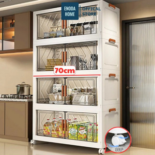 Tủ Đựng Gia Vị Enoda Home, Tủ Đựng Nồi, Bát Đĩa Phòng Bếp Có Cửa Trong, Bánh Xe Di Chuyển Thuận Tiện TUN045