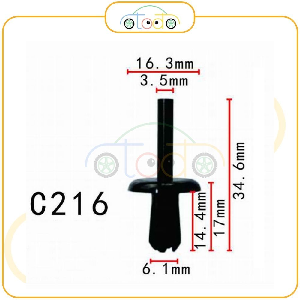 Chốt nhựa C216 dùng cho xe Volkswagen sản xuất với độ chính xác cao