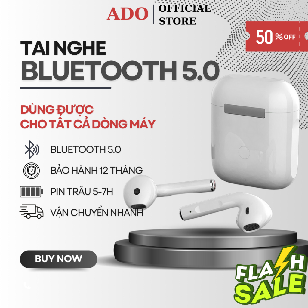 Tai nghe Bluetooth Không Dây Cao Cấp Full Chức Năng Cảm ứng cực nhạy dùng cho các dòng điện thoại