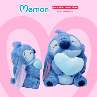 Gấu bông stitch ôm tim Memon thú nhồi bông stitch ôm trái tim mềm mịn cao cấp