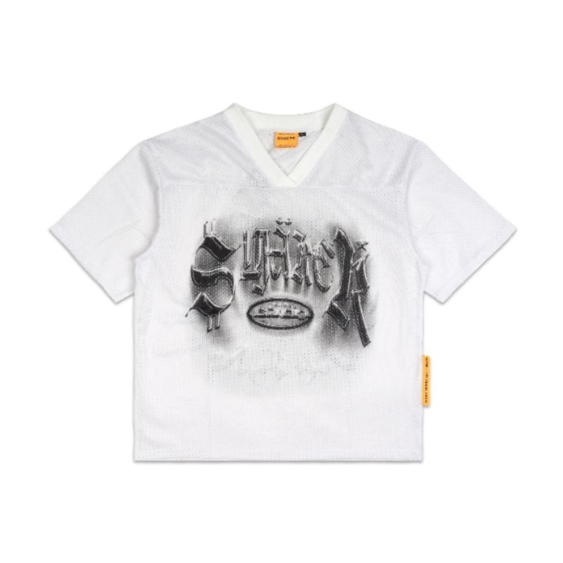 [SMAKER] Áo lưới nam nữ Unisex form rộng tay lỡ, local brand chính hãng-SMAKER STUDIO MESH V NECK TE