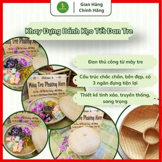 Khay Đựng Bánh Kẹo Mứt Tết Đan Tre Thủ Công Đơn Giản Truyền Thống Chất Lượng Cao