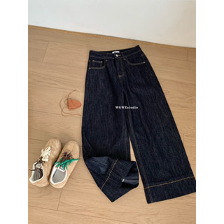 /Linhanofficial/ QUẦN JEANS SUÔNG CHỈ NỔI WG WE 9369🇰🇷