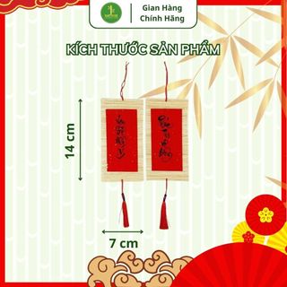 Mành Tre Dán Giấy Đỏ Tua Rua Viết Thư Pháp Size Nhỏ Treo Trang Trí Tết Siêu Bền Đẹp