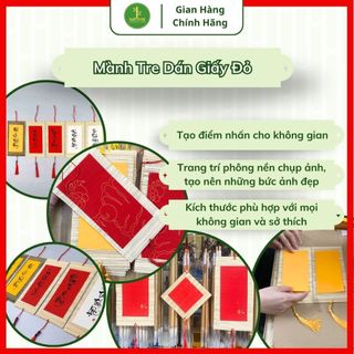 Mành Tre Dán Giấy Đỏ Tua Rua Viết Thư Pháp Size Nhỏ Treo Trang Trí Tết Siêu Bền Đẹp
