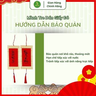 Mành Tre Dán Giấy Đỏ Tua Rua Viết Thư Pháp Size Nhỏ Treo Trang Trí Tết Siêu Bền Đẹp
