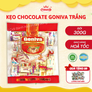 Kẹo Socola thẻ Trắng Goniva FUCUCO Túi 300g Vị Sữa Ngọt Vừa Thơm Ngon Béo Ngậy, kẹo Chocolate Goniva FUCUCO thơm ngon
