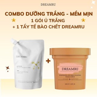 COMBO DƯỠNG TRẮNG - MỀM MỊN (Kem ủ trắng & Tẩy tế bào chết body DREAMRU)