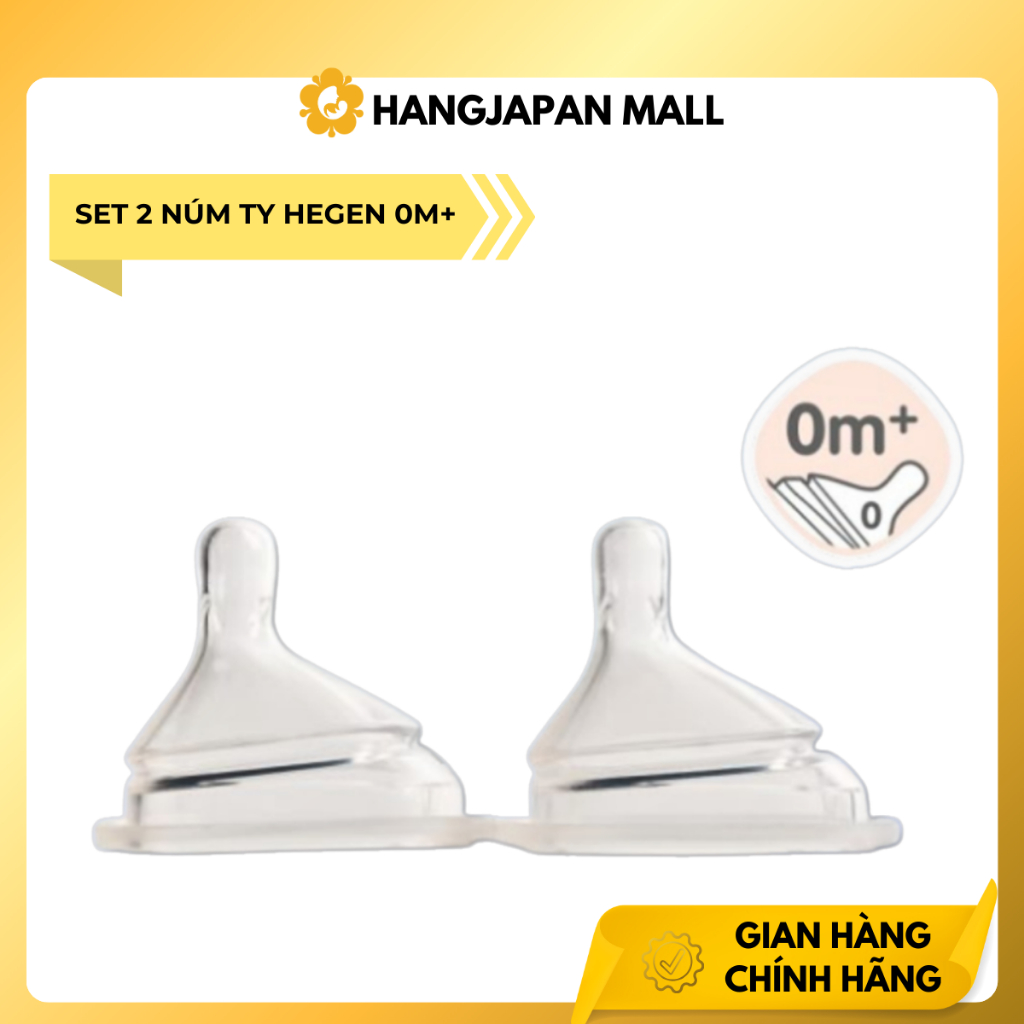 Bộ 2 Núm ti Hegen size Extract Flow từ 0 – 1 tháng cho bé sơ sinh