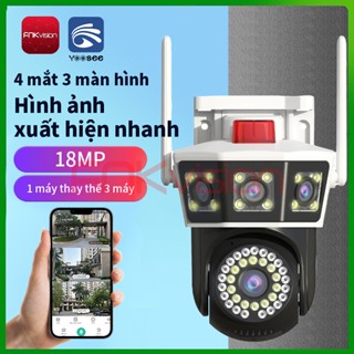 Camera Yoosee 4 mắt 3 màn hình Fnkvision 18MP xem đêm có màu Camera ngoài trời chống mưa chống nước Bảo hành 1 năm