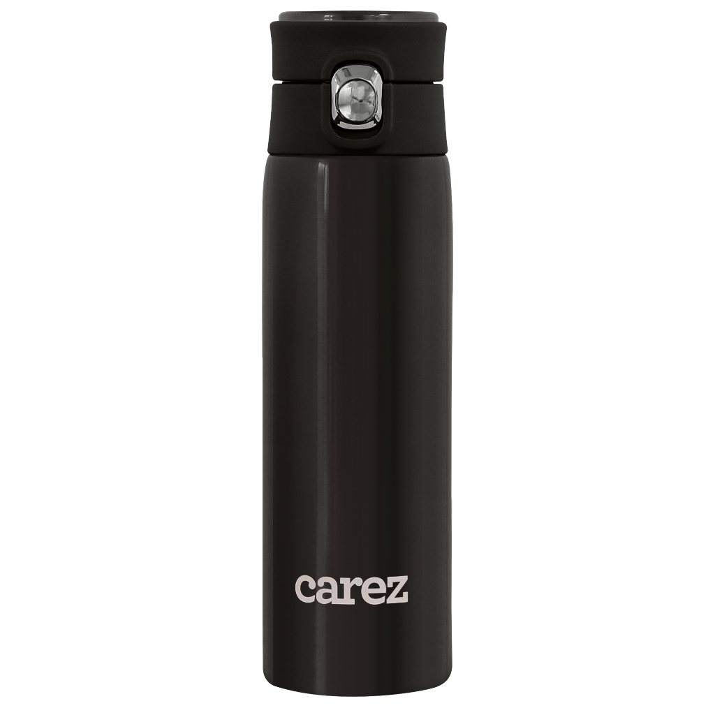 Bình Giữ Nhiệt Carez 420ml IBC416SK420N - Màu Đen - có khóa bấm - giữ nhiệt 8h