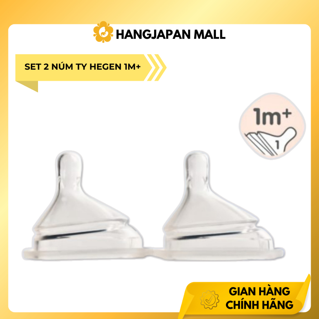 Bộ 2 Núm ti Hegen từ size S từ 1 – 3 tháng cho bé