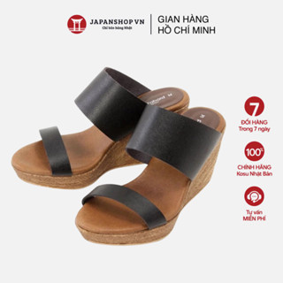 Dép nữ hai quai KOSU cao 8cm, dép đế xuồng thiết kế trung niên tinh tế che khuyết điểm bàn chân 92972