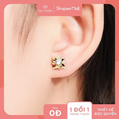 Bông Tai Nữ Vàng Tây 14K Đính Đá CZ Cao Cấp Lấp Lánh BT479 Huy Thanh Jewelry