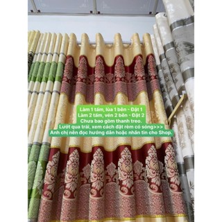 Gấm Hoa Văn Màu Đỏ Đô Phối Vàng Kem  - Giá Của 1 Tấm Rèm Căng Thẳng (Chưa Bao Gồm Thanh Treo)2 Lớp Cản nắng cản sáng 70%