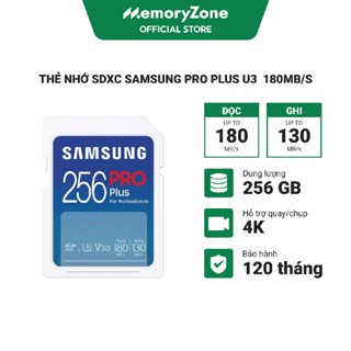 Thẻ nhớ SDXC Samsung Pro Plus U3 64GB - 128GB - 256GB 180MB/s