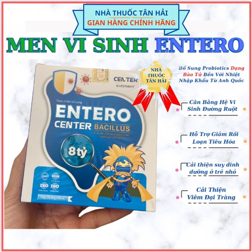 Entero Center Bacillus bổ sung probiotics dạng bào tử, hỗ trợ cân bằng hệ vi sinh đường ruôt giảm rố
