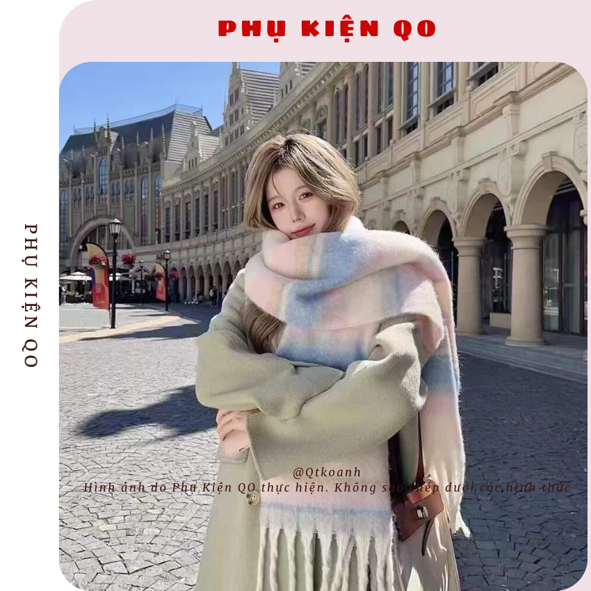 KHĂN CHOÀNG CỔ LEN LÔNG MỊN SIÊU ẤM HỌA TIẾT CARO PHỐI MÀU ĐA DẠNG PHONG CÁCH HÀN QUỐC MÙA ĐÔNG K62D | BigBuy360 - bigbuy360.vn