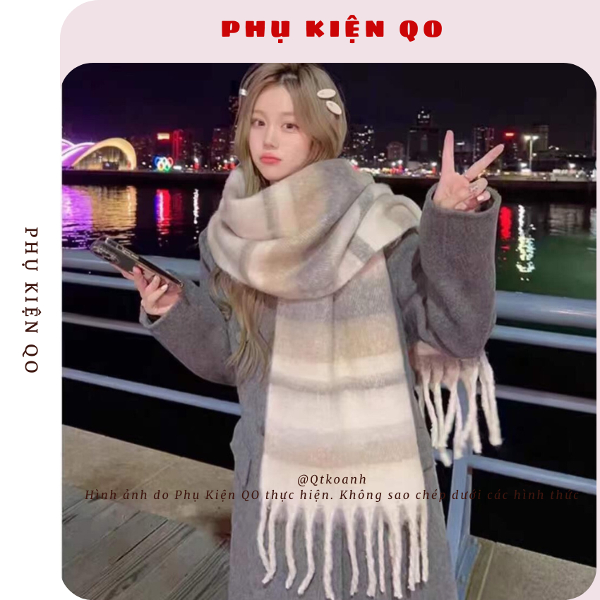 KHĂN CHOÀNG CỔ LEN LÔNG MỊN SIÊU ẤM HỌA TIẾT CARO PHỐI MÀU ĐA DẠNG PHONG CÁCH HÀN QUỐC MÙA ĐÔNG K62D | BigBuy360 - bigbuy360.vn