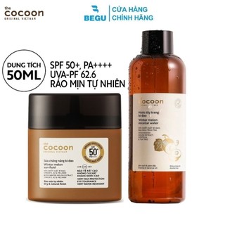  Combo Sữa chống nắng bí đao SPF 50+,Cocoon 50ml + Nước tẩy trang bí đao cocoon 500ML 