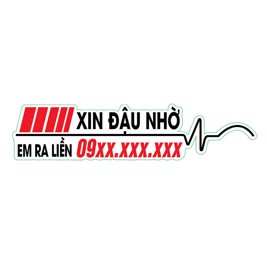 Tem xin đậu nhờ. dán xe tải, xe con ( đặt hàng note lại sđt ghi trên tem)- SL 1 tem