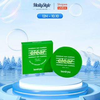 A142_Chống Nắng Vật Lý Dạng Cushion  Lành Tính Thuần Chay Laundryou Moisture Sun Cushion Clear SPF50+ PA++