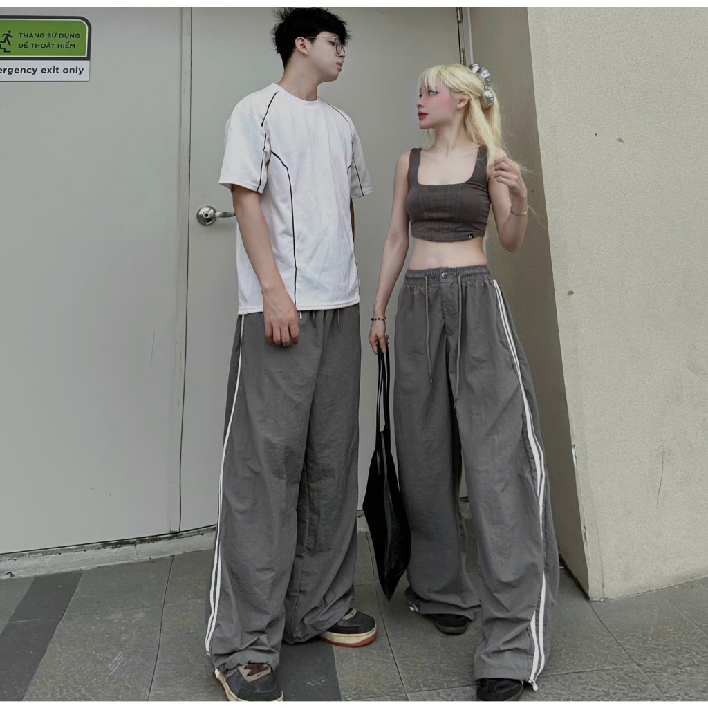 Quần Dù Ống Rộng Gió Nhăn Dây Rút SUN Form Rộng Nam Nữ Unisex | BigBuy360 - bigbuy360.vn