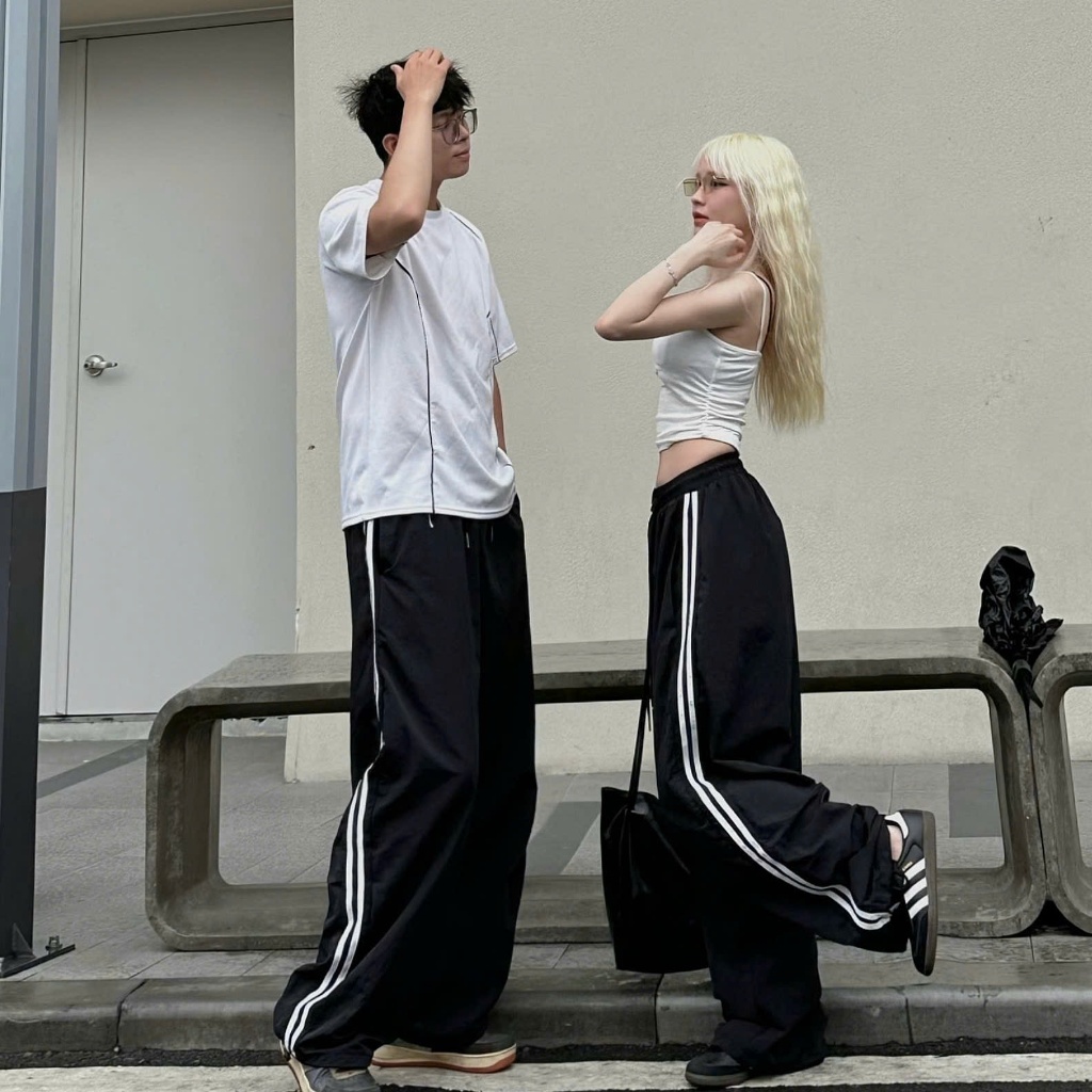 Quần Dù Ống Rộng Gió Nhăn Dây Rút SUN Form Rộng Nam Nữ Unisex | BigBuy360 - bigbuy360.vn