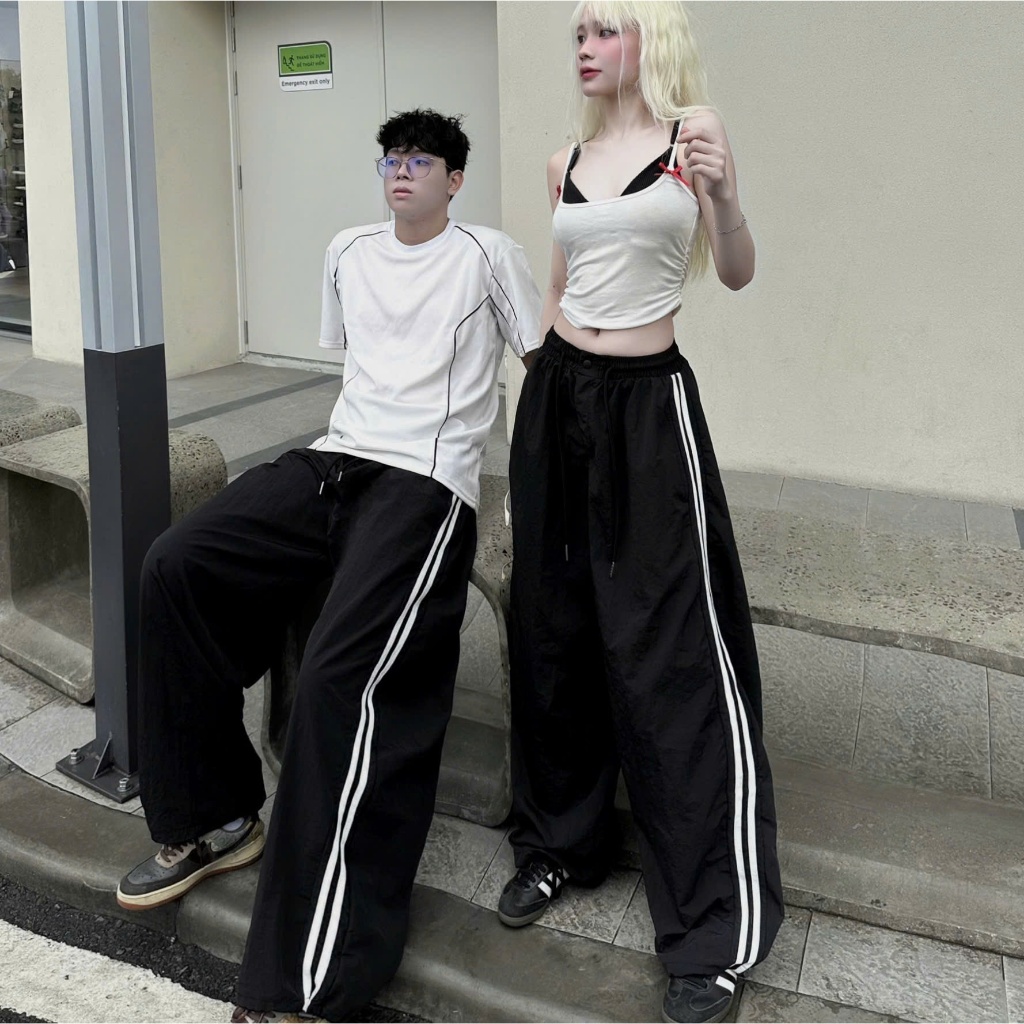 Quần Dù Ống Rộng Gió Nhăn Dây Rút SUN Form Rộng Nam Nữ Unisex | BigBuy360 - bigbuy360.vn