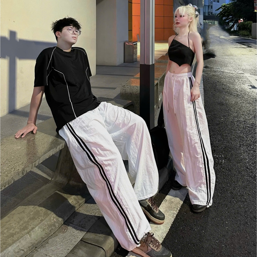 Quần Dù Ống Rộng Gió Nhăn Dây Rút SUN Form Rộng Nam Nữ Unisex | BigBuy360 - bigbuy360.vn