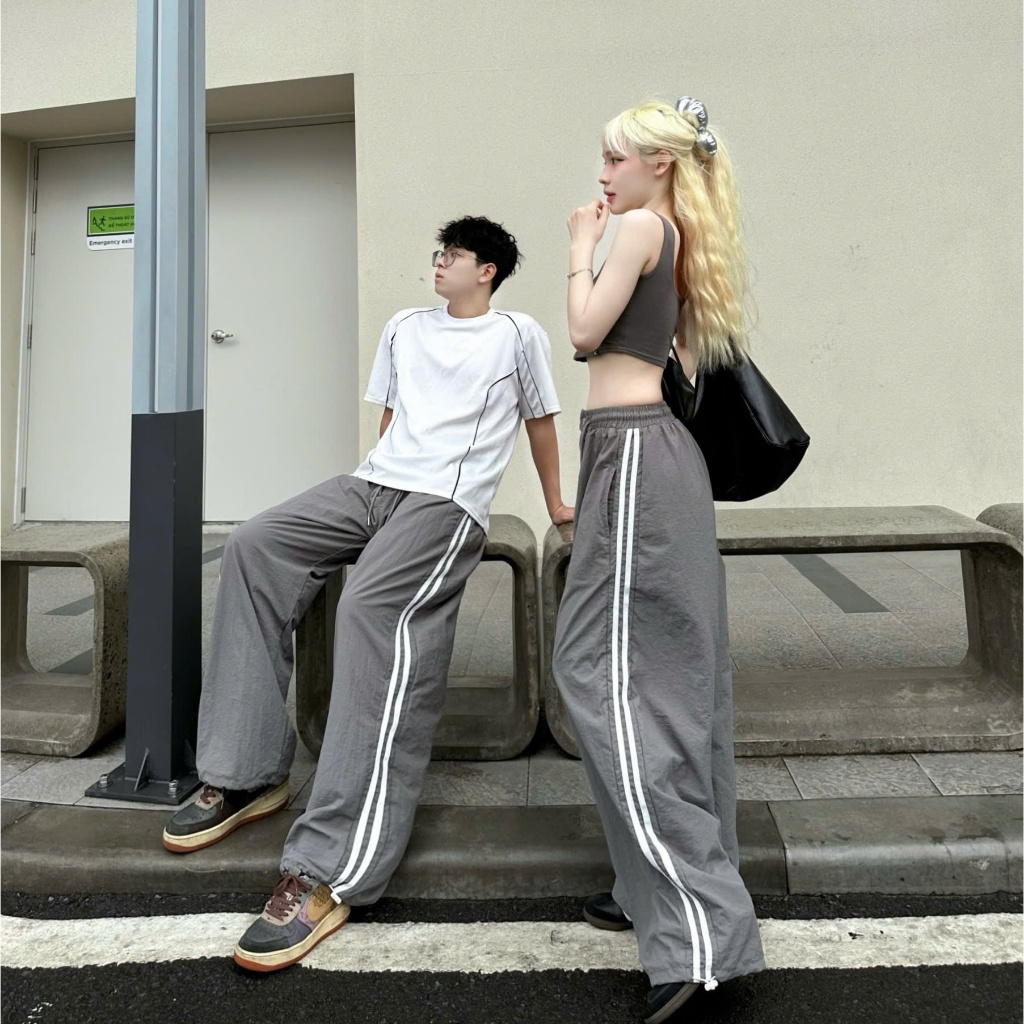 Quần Dù Ống Rộng Gió Nhăn Dây Rút SUN Form Rộng Nam Nữ Unisex | BigBuy360 - bigbuy360.vn