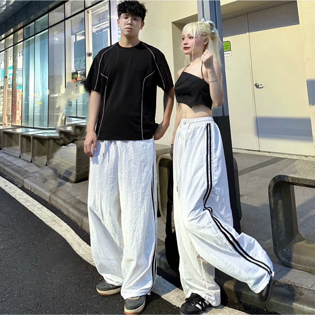 Quần Dù Ống Rộng Gió Nhăn Dây Rút SUN Form Rộng Nam Nữ Unisex | BigBuy360 - bigbuy360.vn