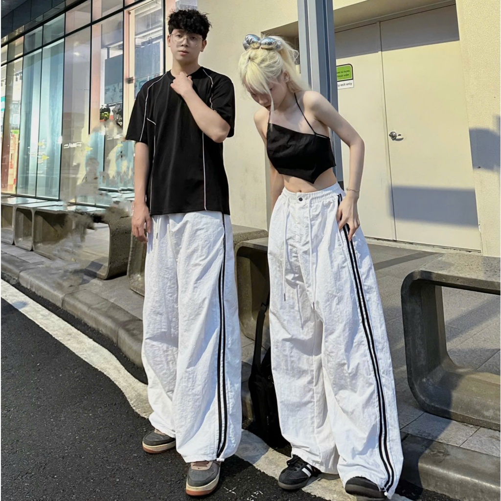 Quần Dù Ống Rộng Gió Nhăn Dây Rút SUN Form Rộng Nam Nữ Unisex | BigBuy360 - bigbuy360.vn
