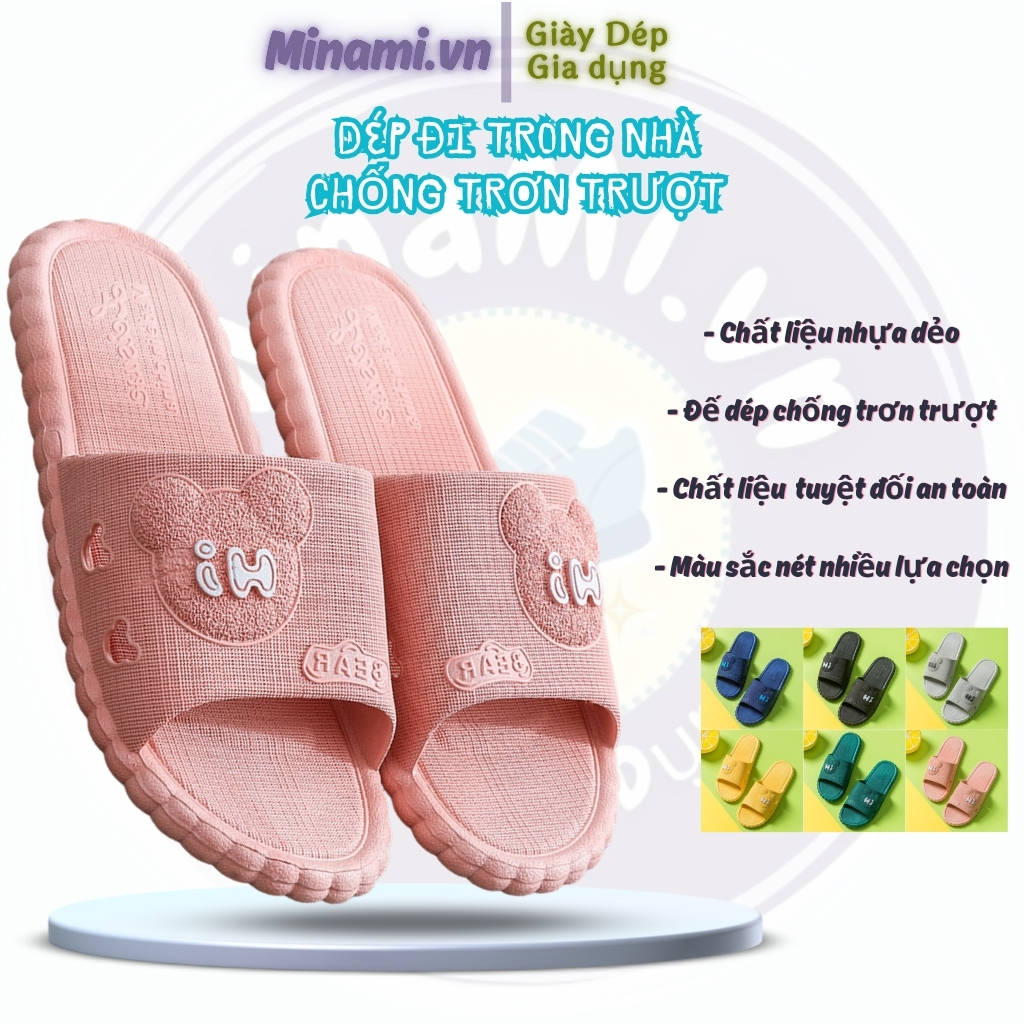 Dép Nữ Hình Gấu Hi, Dép Đi Trong Nhà, Văn Phòng, Nhà Tắm Siêu êm, Siêu Mềm, Chống Trơn Trượt