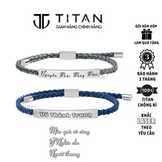 Vòng tay đôi sợi xích mảnh nam nữ Khắc Tên theo yêu cầu, lắc tay dài dây rút tình yêu Titan bạc couple quà tặng kèm hộp