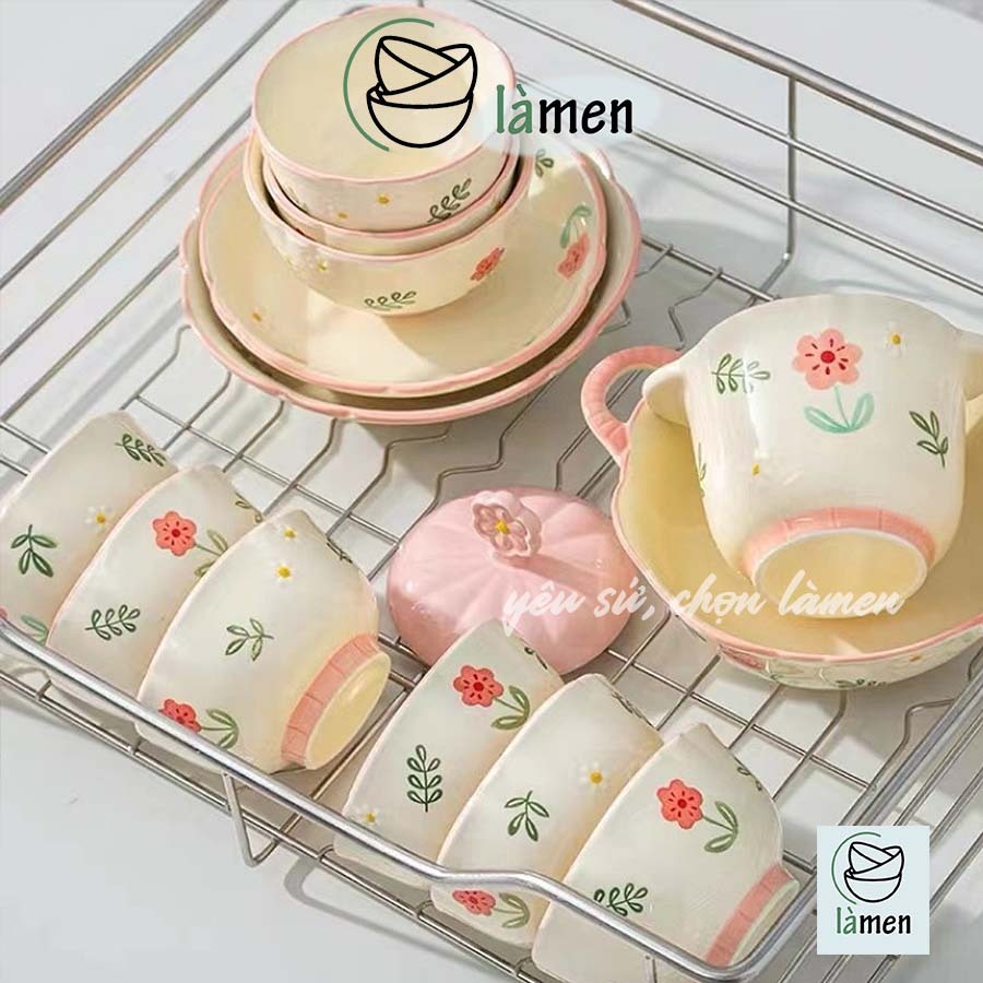 Bộ Bát Đĩa Sứ Cao Cấp, Thiết Kế Basic Đơn Giản SET008