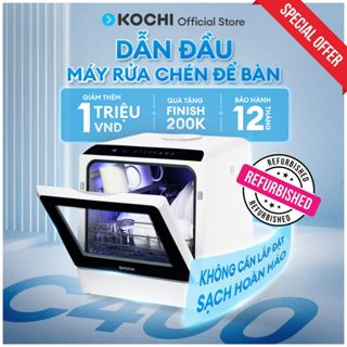 (Like new) Máy rửa chén bát để bàn KOCHI C400 - Hàng đã mở thùng. Chất lượng như máy mới - Sức chứa 4 bộ - Rửa nước nóng