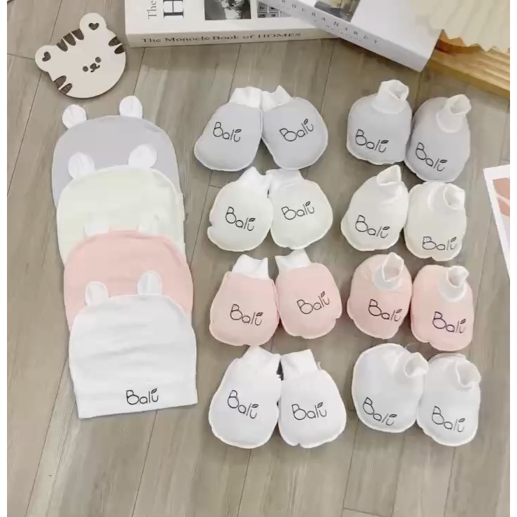 Combo Mũ Bao Tay Chân Vải Pettit Cho Bé Sơ Sinh Mẹ Bé Pinus  Mũ Sơ Sinh Cute  Mềm Mại Hàng Chính Hãng