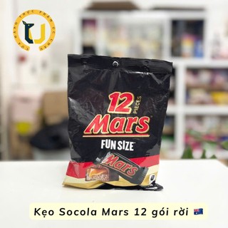(HÀNG ÚC) Kẹo socola nhân caramel và smashmallow MARS FUNSIZE/ RASPBERRY Smash gói 12 viên rời