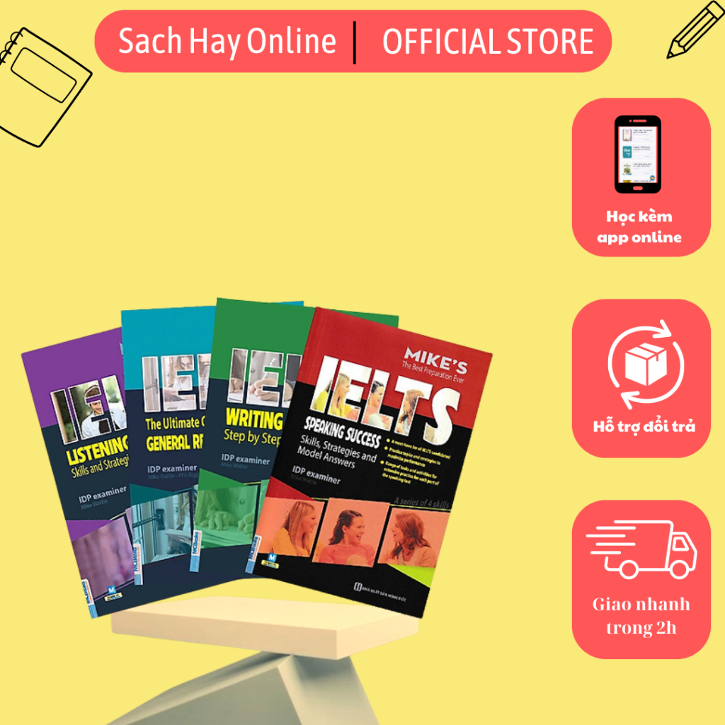 Sách - Combo Trọn Bộ 4 cuốn General Ielts Mike