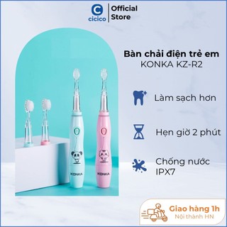 Bàn chải đánh răng điện cho bé KONKA KZ-R2 lông chải mềm rung êm, có chống nước, nhắc hẹn 2 phút, 1 đổi 1 trong 7 ngày
