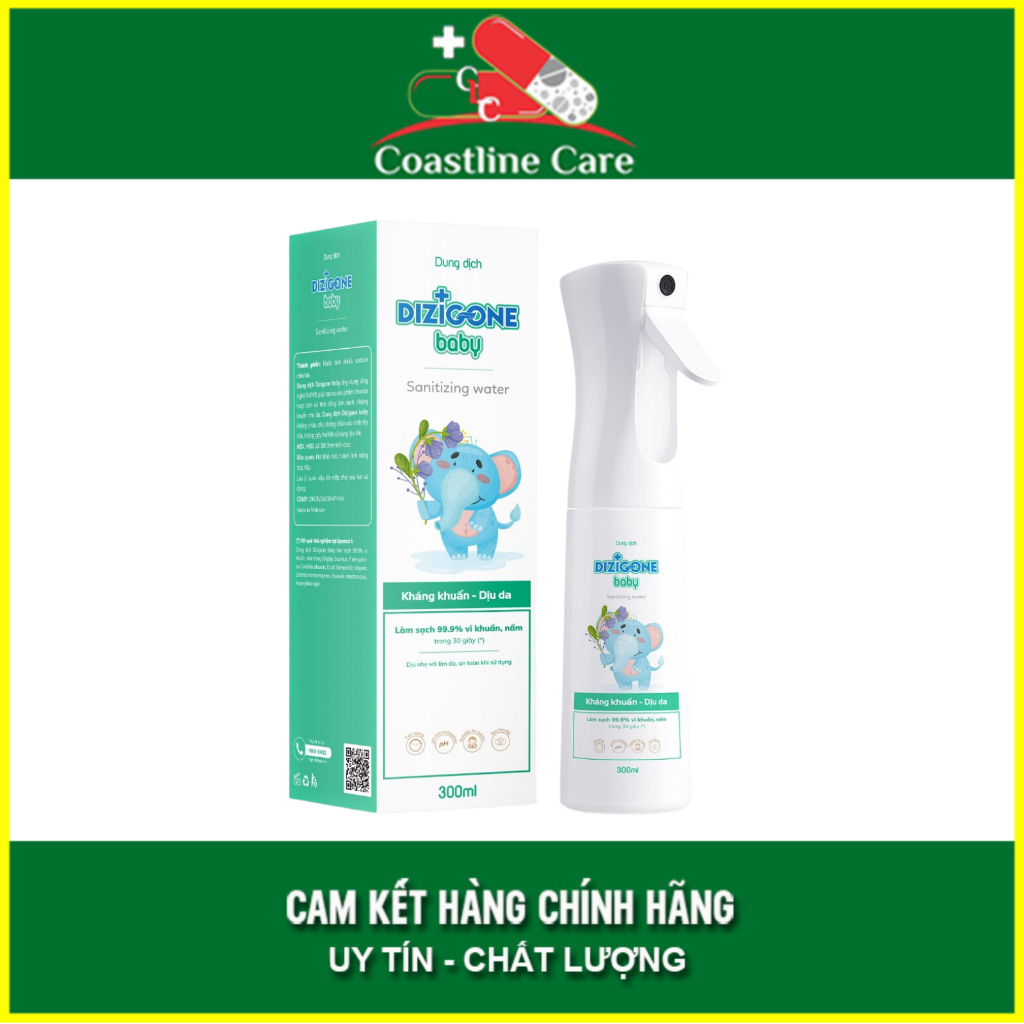 Dizigone Baby xịt kháng khuẩn an toàn cho làn da của bé (Chai 100 - 300ml) - CLC Pharmacy