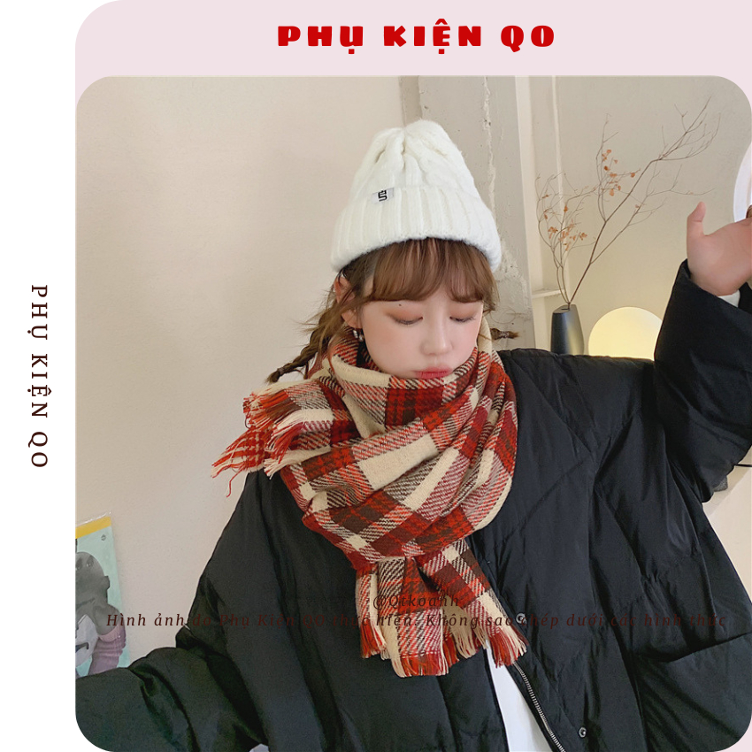 KHĂN CHOÀNG CỔ LEN LÔNG MỊN SIÊU ẤM HỌA TIẾT CARO PHỐI MÀU ĐA DẠNG PHONG CÁCH HÀN QUỐC MÙA ĐÔNG K62D | BigBuy360 - bigbuy360.vn