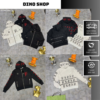 Áo Khoác Nam Philip Thêu Chữ Phối Khóa Sau Lưng Mẫu Mới Nhất - Áo Khoác Nam Philip Plein Thêu Chữ Hàng Cao Cấp