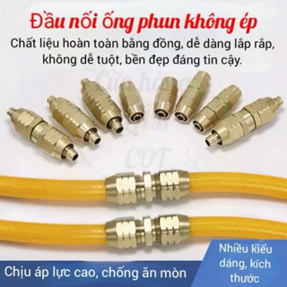  Đầu Nối Nhanh Dây Xịt Rửa Xe Dây Xịt Thuốc 8.5mm Nối Đồng Thau Cao Cấp 
